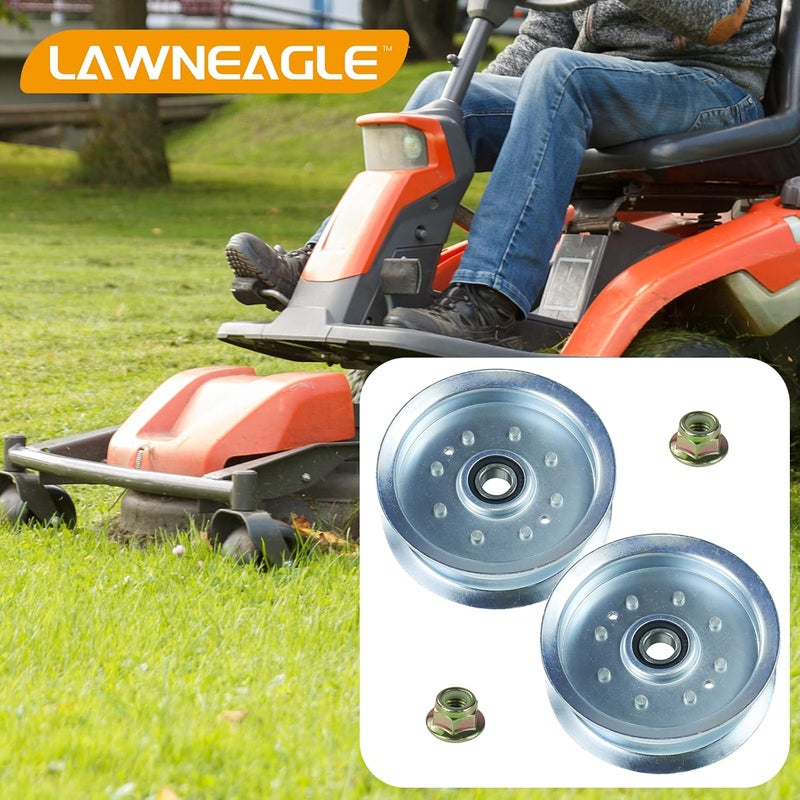 LANEAGLE 2 Pack GY20629 Idler Pulley Replaces GY20629 John Deere GY20629 Idler Pulley, GY22082 John Deere GY22082 Idler Pulley, GY20110 Pulley, Cub Cadet 756-05034A Idler Pulley 756 05034A, 756-05034 - Image 2
